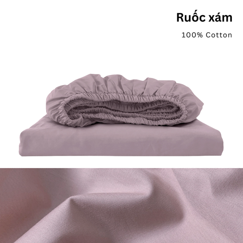  Drap giường Cotton Satin, Màu [ Ruốc xám] 