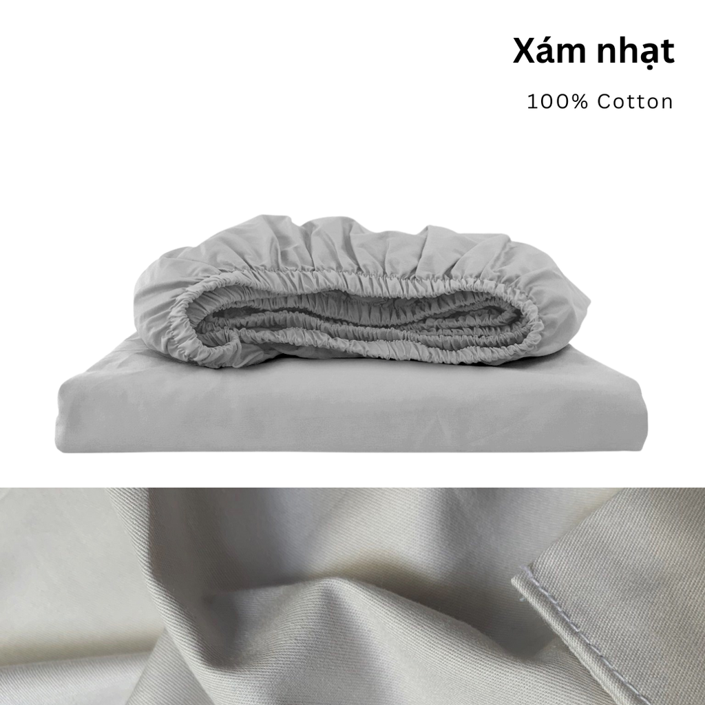 
                    
                    Drap giường Cotton Satin, Màu [ Xám nhạt]
                    
                    