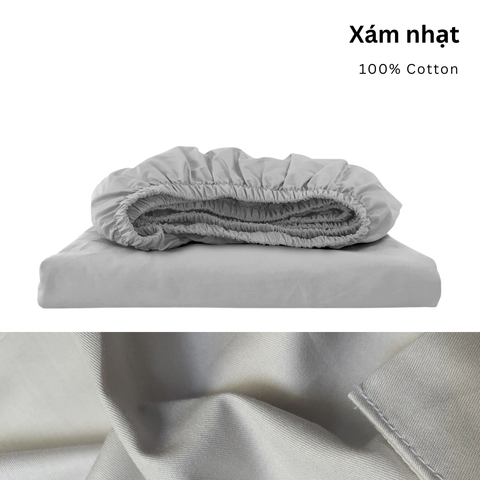  Drap giường Cotton Satin, Màu [ Xám nhạt] 
