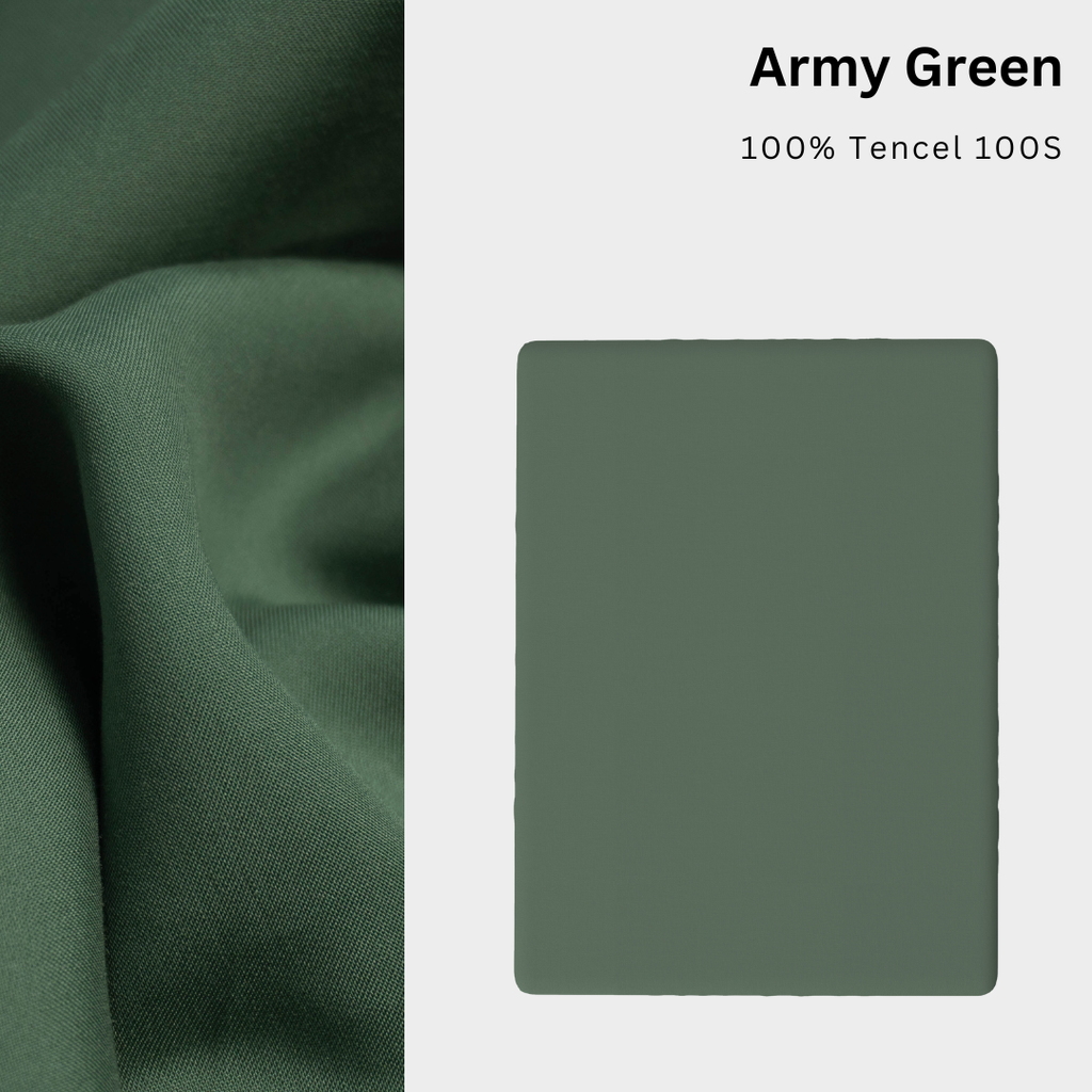 Drap giường Tencel 100s, Màu [ Army Green] À ƠI CONCEPT DGTC0001