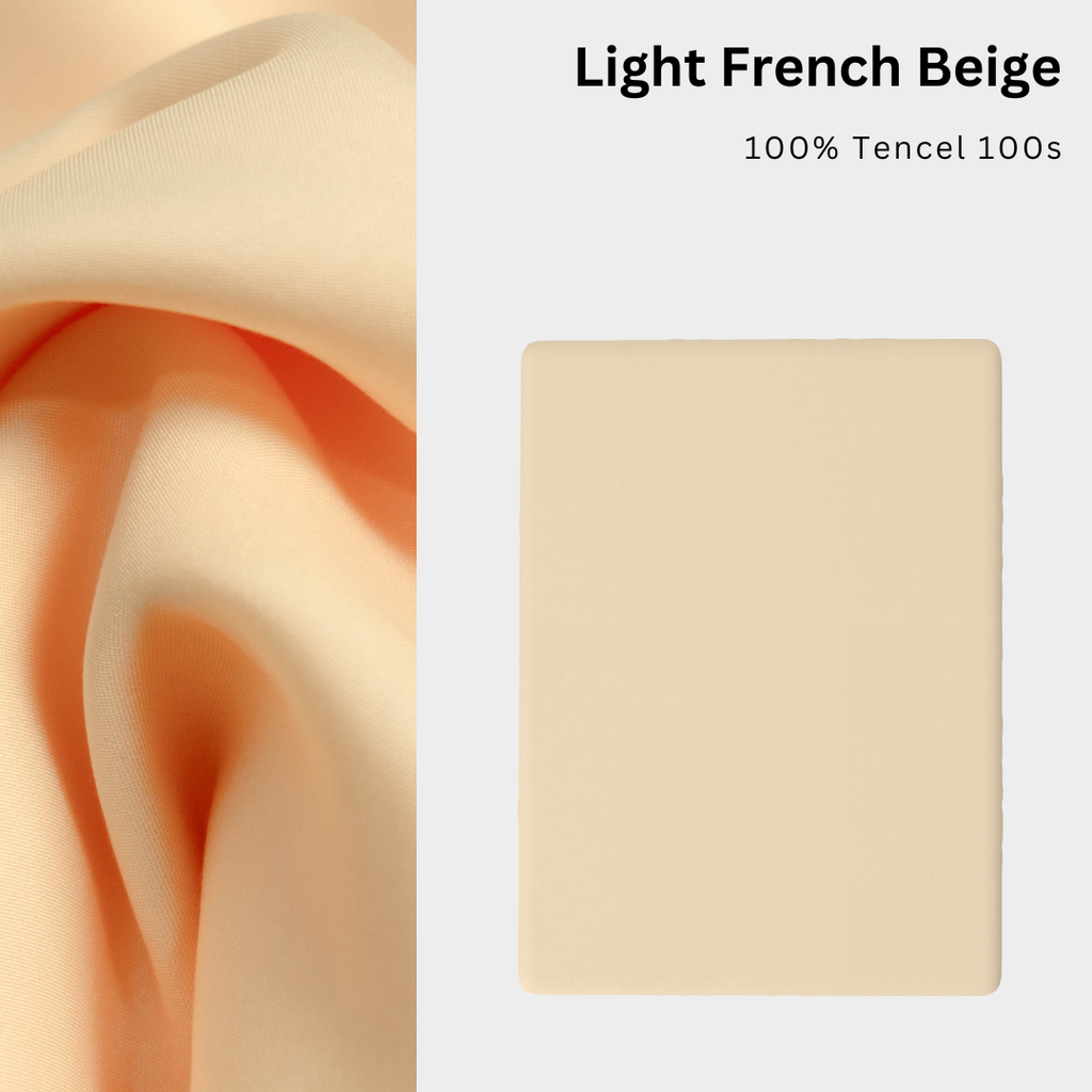 Drap giường Tencel 100s, Màu [ Light French Beige] À ƠI CONCEPT DGTC0011
