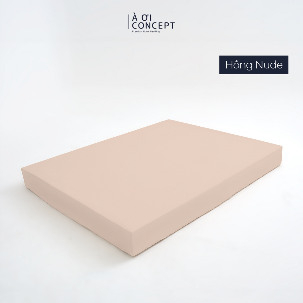 Drap giường Trơn Tencel 60s, Màu [ Hồng Nude] À ƠI CONCEPT DGTC0021