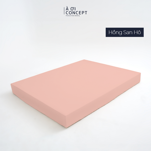  Drap giường Trơn Tencel 60s, Màu [ Hồng San Hô] 