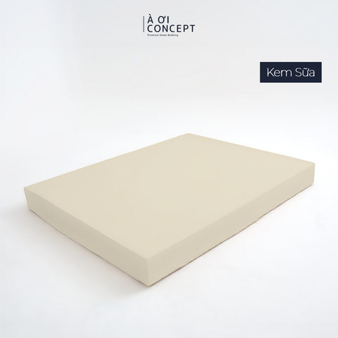  Drap giường Trơn Tencel 60s, Màu [ Kem Sữa] 