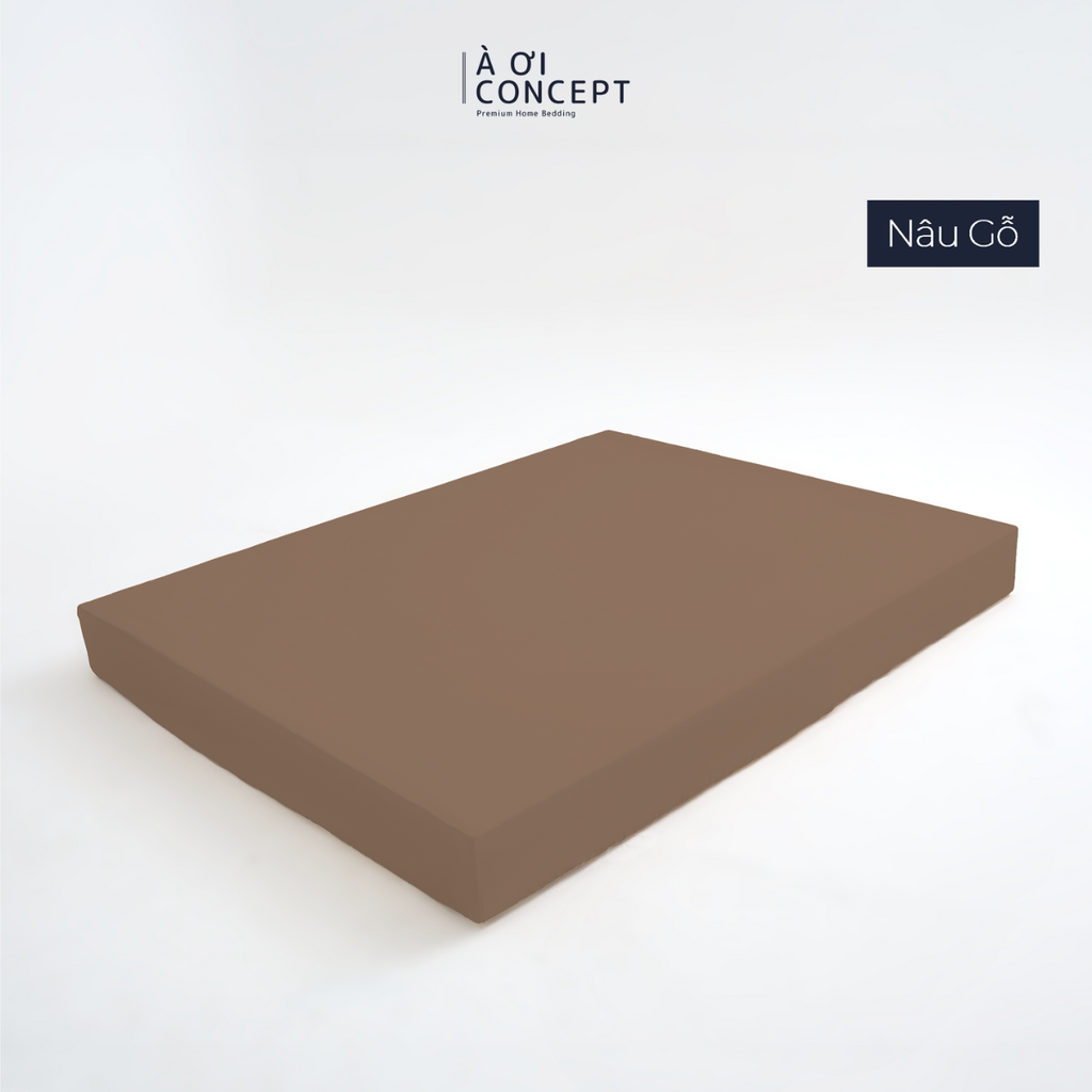 Drap giường Trơn Tencel 60s, Màu [ Nâu Gỗ] À ƠI CONCEPT DGTC0026