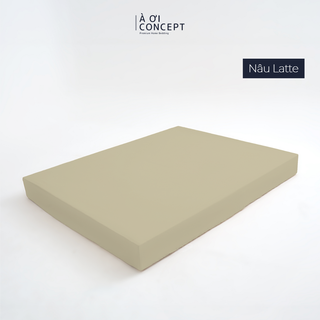 Drap giường Trơn Tencel 60s, Màu [ Nâu Latte] À ƠI CONCEPT DGTC0027