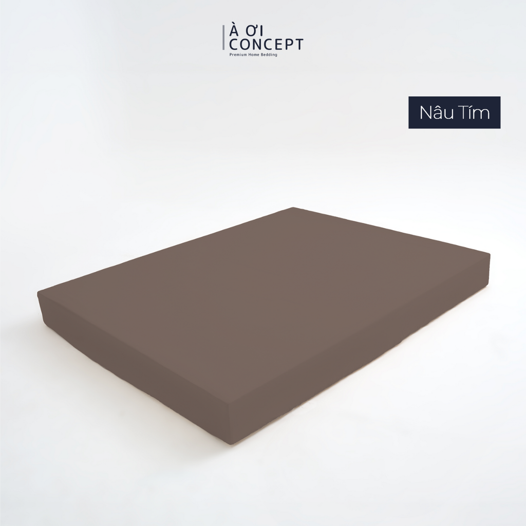 Drap giường Trơn Tencel 60s, Màu [ Nâu Tím] À ƠI CONCEPT DGTC0029