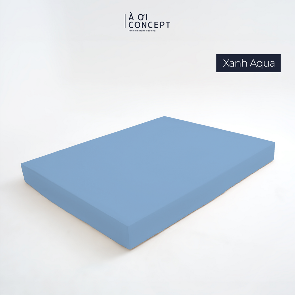 Drap giường Trơn Tencel 60s, Màu [ Xanh Aqua] À ƠI CONCEPT DGTC0042