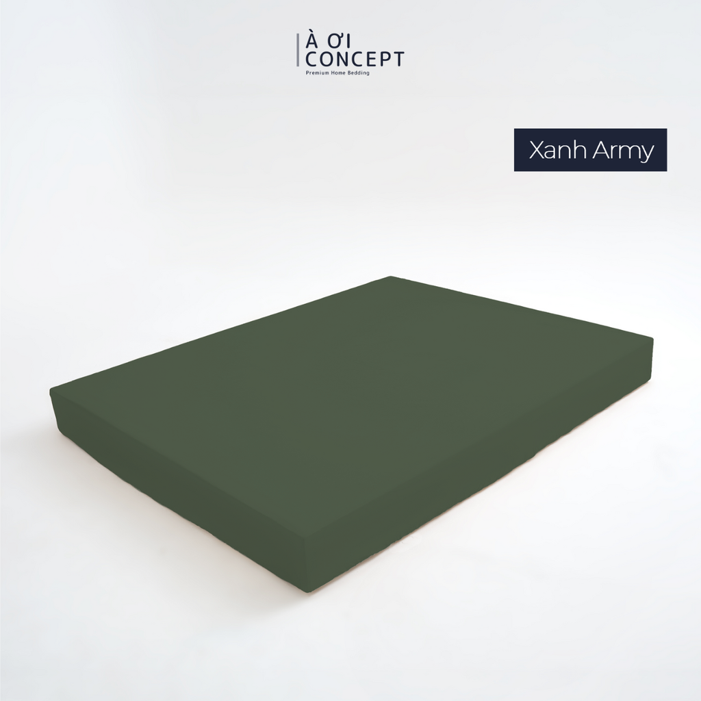Drap giường Trơn Tencel 60s, Màu [ Xanh Army]