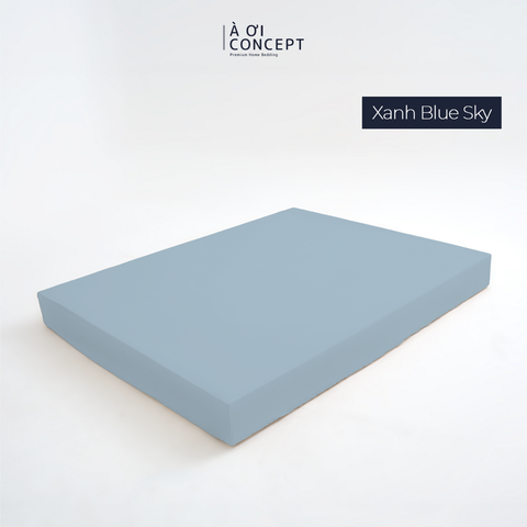  Drap giường Trơn Tencel 60s, Màu [ Xanh Blue Sky] 