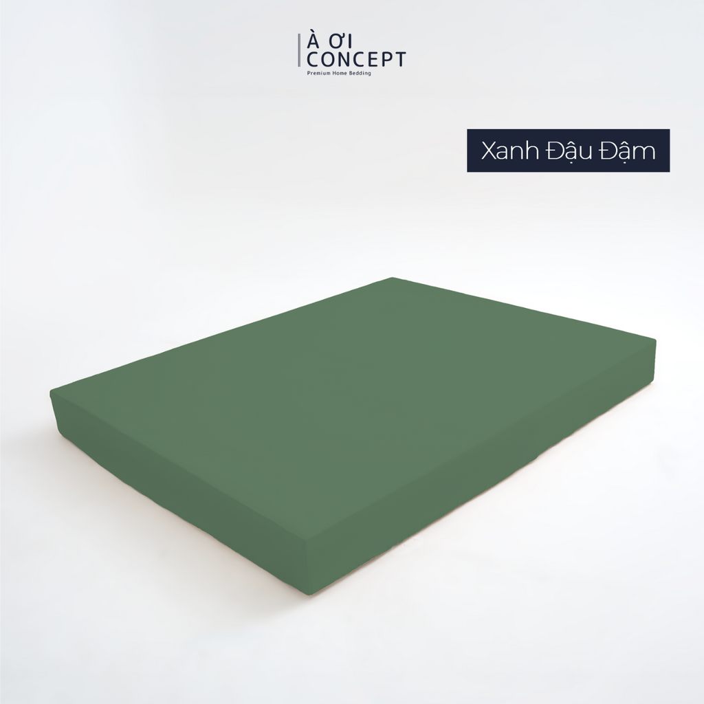 Drap giường Trơn Tencel 60s, Màu [ Xanh Đậu Đậm]