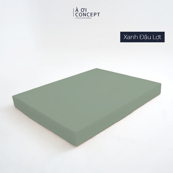  Drap giường Trơn Tencel 60s, Màu [ Xanh Đậu Lợt] 