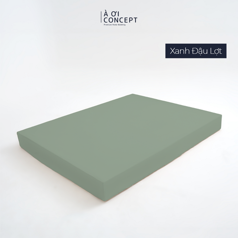  Drap giường Trơn Tencel 60s, Màu [ Xanh Đậu Lợt] 