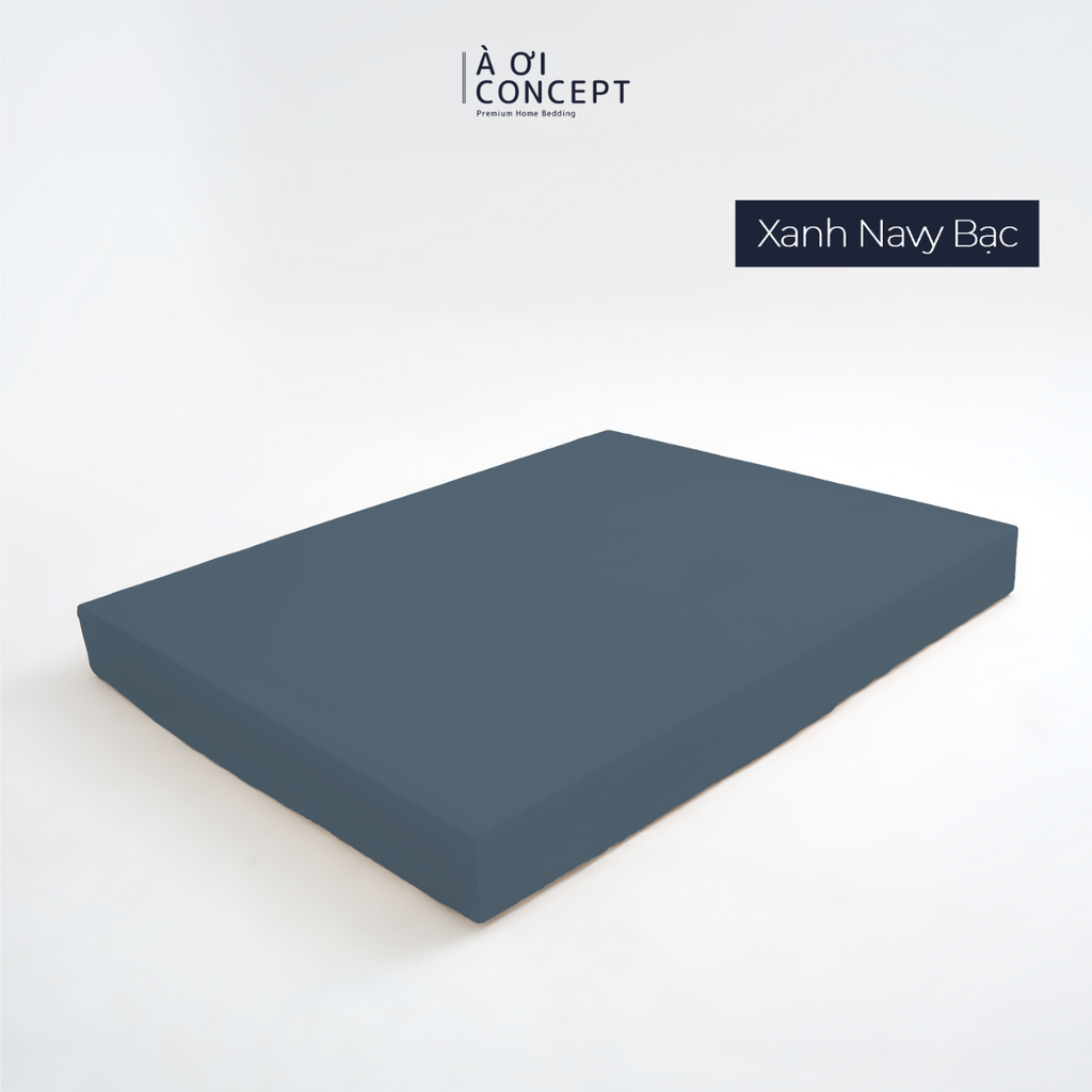 Drap giường Trơn Tencel 60s, Màu [ Xanh Navy Bạc] À ƠI CONCEPT DGTC0051