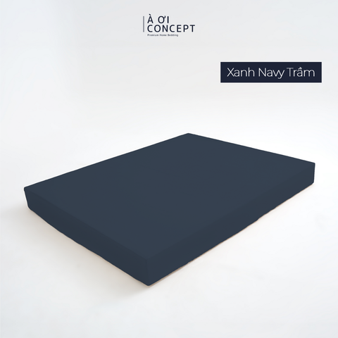  Drap giường Trơn Tencel 60s, Màu [ Xanh Navy Trầm] 