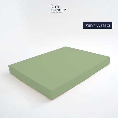  Drap giường Trơn Tencel 60s, Màu [ Xanh Wasabi] 