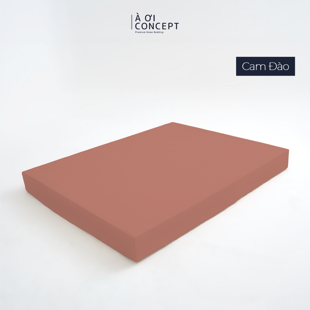 Drap giường Trơn Tencel 60s, Màu [ Cam Đào] À ƠI CONCEPT DGTC0020