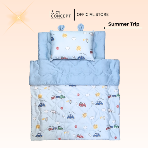  Bộ chăn gối nệm cho bé ( Mền lớn) Tencel 60s, Họa tiết [ ML Summer Trip] 