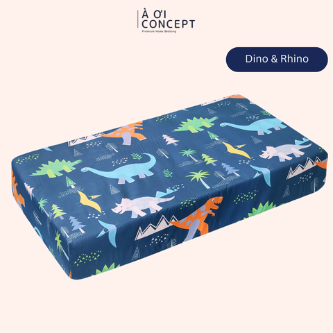  Ga giường cho bé Cotton, Họa tiết [ Dino & Rhino] 
