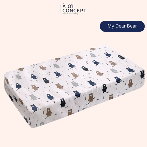  Ga giường cho bé Cotton, Họa tiết [ My Dear Bear] 