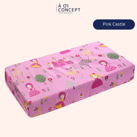  Ga giường cho bé Cotton, Họa tiết [ Pink Castle] 