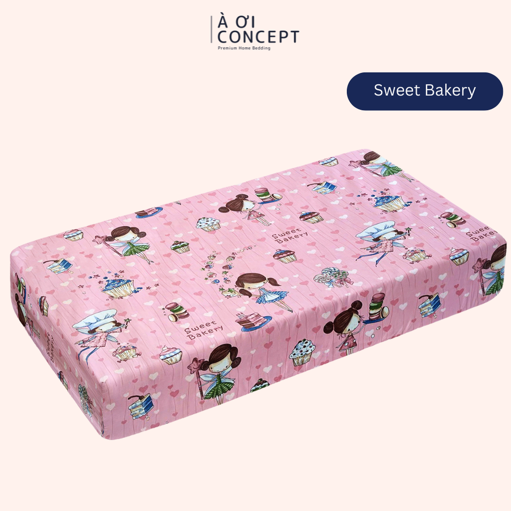 Ga giường cho bé Cotton, Họa tiết [ Sweet Bakery] À ƠI CONCEPT CGCB0153