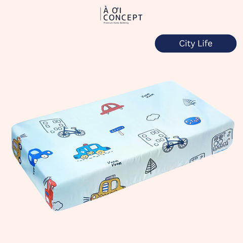  Ga giường cho bé Tencel 60s, Họa tiết [ City Life] 