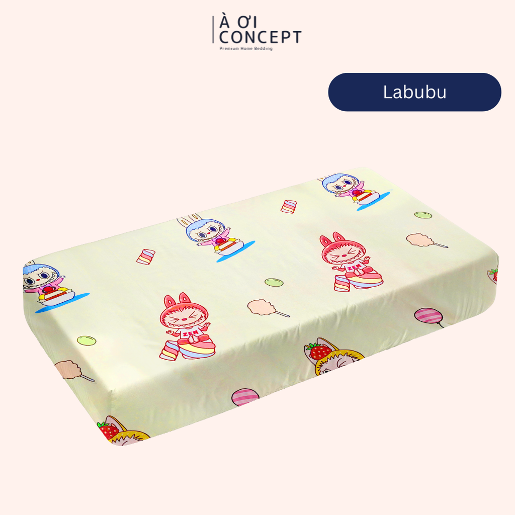 Ga giường cho bé Tencel 60s, Họa tiết [ Labubu]