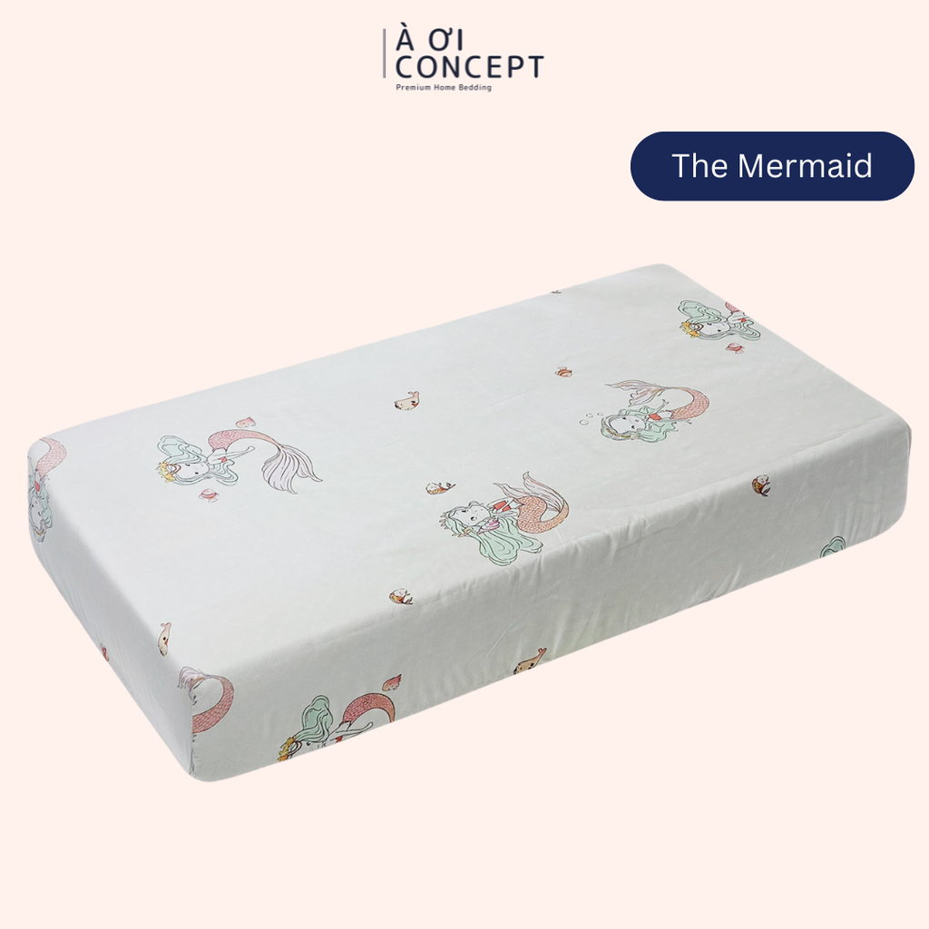 Ga giường cho bé Tencel 60s, Họa tiết [ The Mermaid] À ƠI CONCEPT CGCB0016