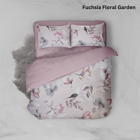  Bộ chăn ga gối Cotton hoạ tiết | 5 món | 160x200cm, 180x200cm, 200x220cm | Fuchsia Floral | Mềm mịn, Mát, Thoáng khí | CGCT0011 | À Ơi Concept 