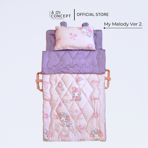  Bộ chăn gối nệm cho bé Tencel 60s, Họa tiết [ My Melody Ver 2] 