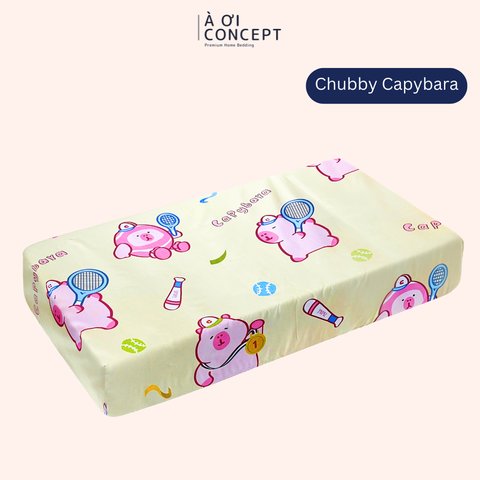  Ga giường cho bé Tencel 60s, Họa tiết [ Chubby Capybara] À ƠI CONCEPT CGCB0004 