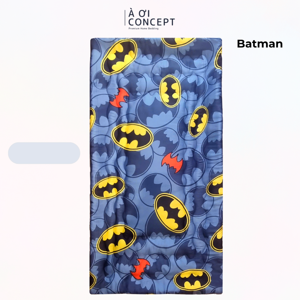 Nệm em bé (< 10 tuổi) | Microfiber | Vỏ Cotton | 70x140 cm / 5-6 cm | Batman | Mềm mại, Chống thấm, Kháng khuẩn | CGCB0079 | Việt Nam | À Ơi Concept