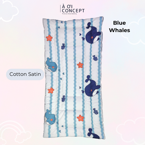  Nệm em bé (< 10 tuổi) | Microfiber | Vỏ Cotton | 70x140 cm / 5-6 cm | Blue Whales 