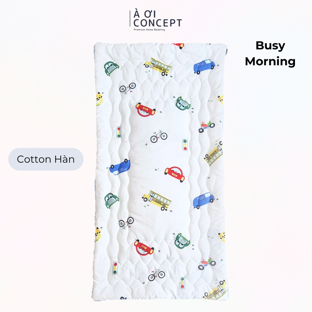 Nệm em bé (< 10 tuổi) | Microfiber | Vỏ Cotton | 70x140 cm / 5-6 cm | Busy Morning