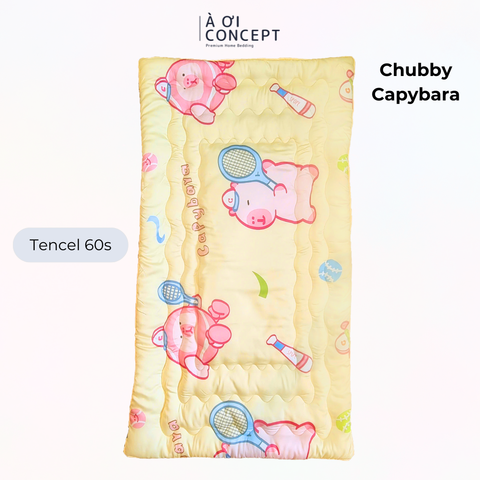  Nệm em bé (< 10 tuổi) | Microfiber | Vỏ Tencel 60s | 70x140 cm / 5-6 cm | Chubby Capybara 