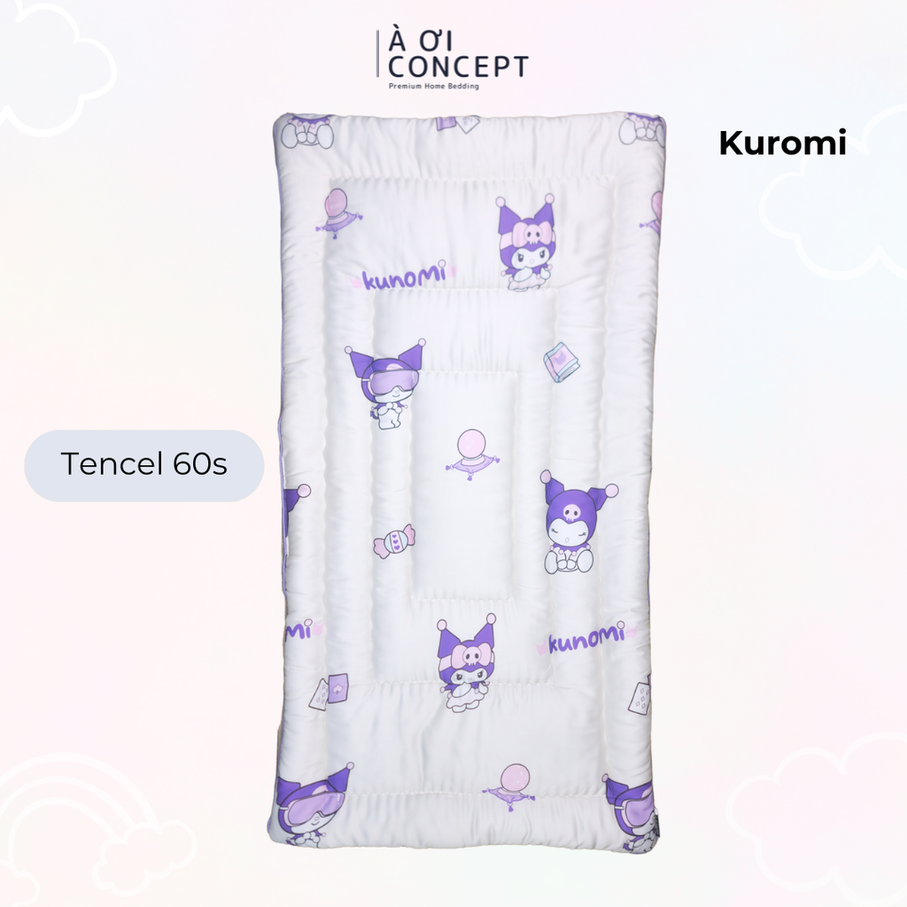 Nệm em bé (< 10 tuổi) | Microfiber | Vỏ Tencel 60s | 70x140 cm / 5-6 cm | Kuromi | Mềm mại, Chống thấm, Kháng khuẩn | CGCB0086 | Việt Nam | À Ơi Concept