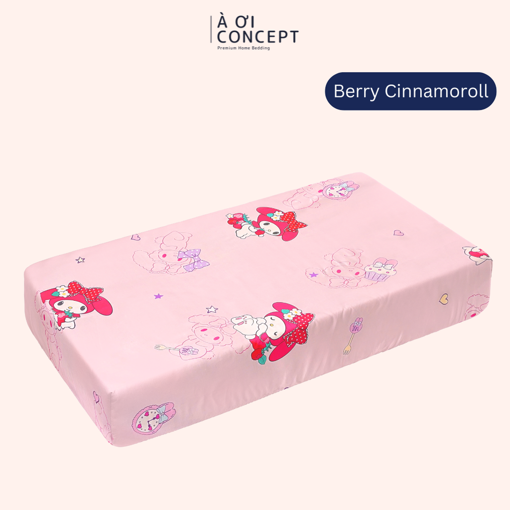 Ga giường cho bé Tencel 60s, Họa tiết [ Berry Cinnamoroll] À ƠI CONCEPT CGCB0002