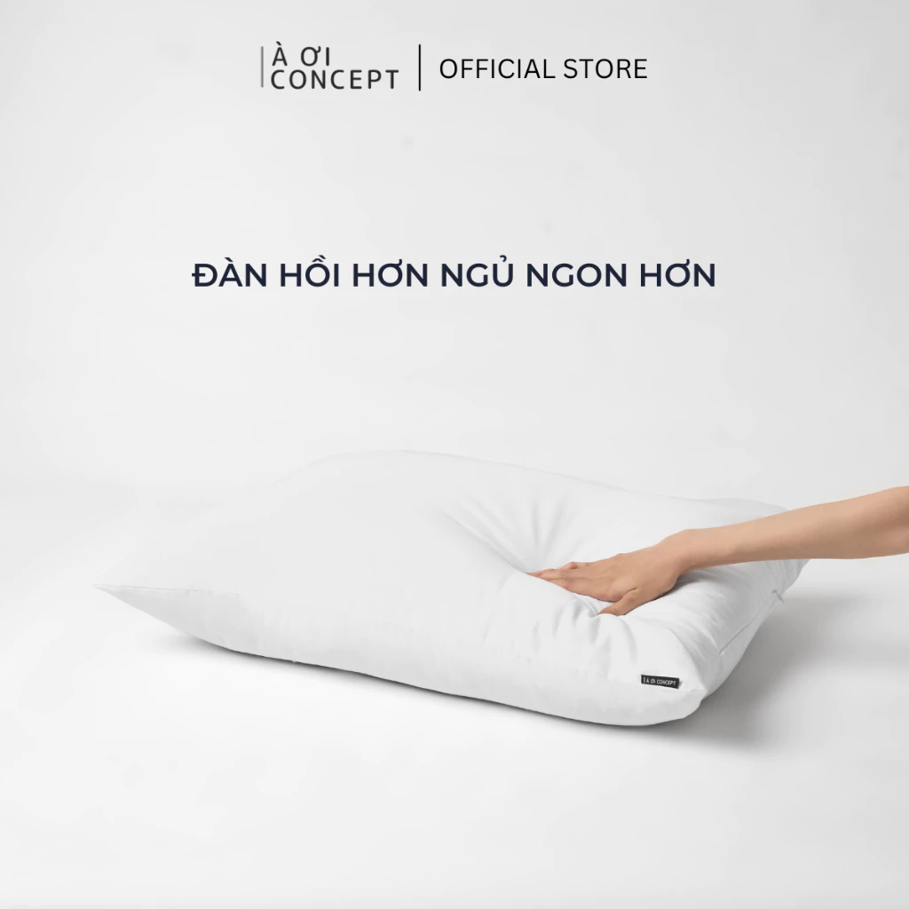 Ruột Gối Nằm Bông Hạt | Nhân Tạo Mềm Mại| Độ Bền Cao, Chống Dị Ứng | 50 x 70 cm| Vỏ Gối Cotton, Poly| À Ơi Concept RGN0001