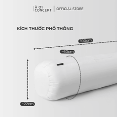  Ruột Gối Ôm Gòn Bi Bông Hạt Deluxe mềm mại | Vỏ cotton | 37 x 100 cm| Màu trắng 