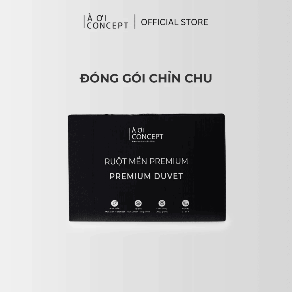 Ruột chăn Deluxe Cooling | Vỏ cotton | 160x200cm, 180x200cm, 200x220cm | Bông Tấm | Màu trắng | Mềm mại, Kháng khuẩn | RC0002 | À Ơi Concept