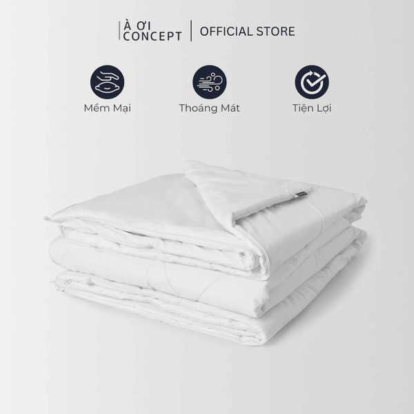  Ruột chăn Standard | Vỏ cotton | 160x200cm, 180x200cm, 200x220cm | Bông Tấm | Màu trắng 
