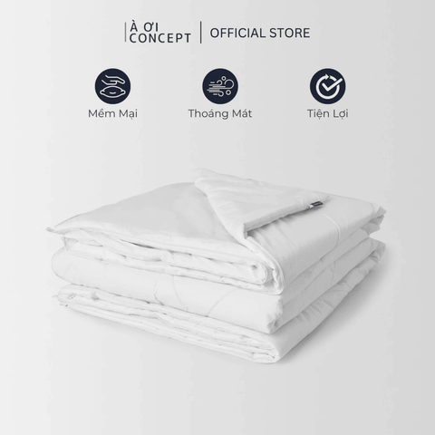  Ruột chăn Standard | Vỏ cotton | 160x200cm, 180x200cm, 200x220cm | Bông Tấm | Màu trắng 