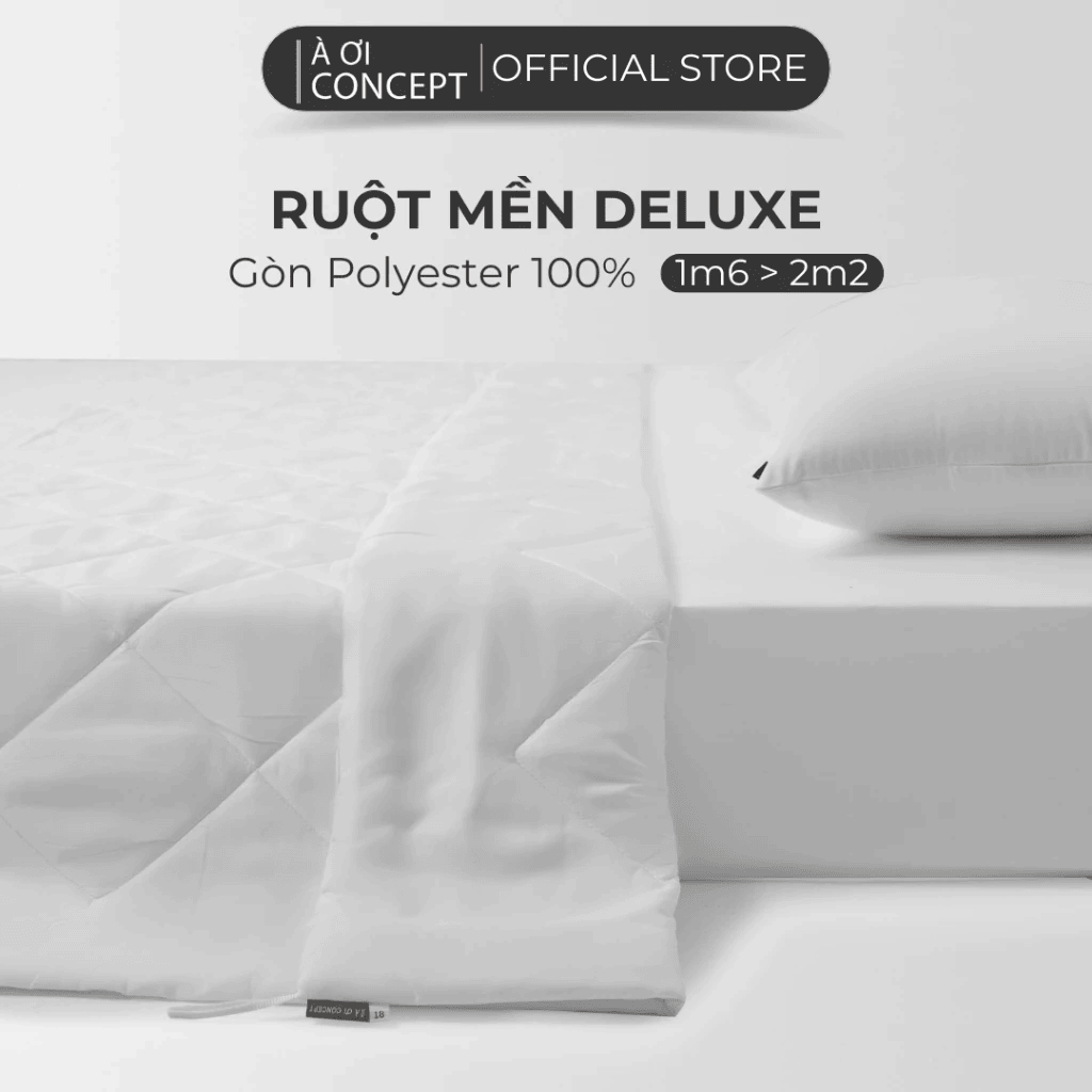 Ruột chăn Deluxe Cooling | Vỏ cotton | 160x200cm, 180x200cm, 200x220cm | Bông Tấm | Màu trắng | Mềm mại, Kháng khuẩn | RC0002 | À Ơi Concept
