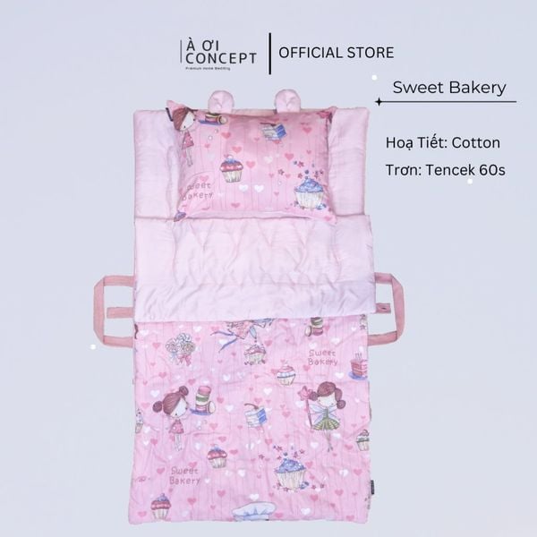 Bộ Chăn Gối gấp gọn 5 trong 1 - Lụa Tencel - The Mermaid – À Ơi Concept