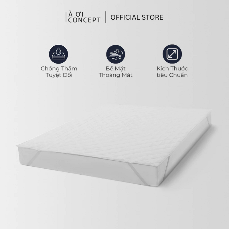 Tấm Bảo Vệ Nệm | Vỏ Cotton/Poly | 100, 120, 140, 160, 180, 200x220cm | Màu trắng