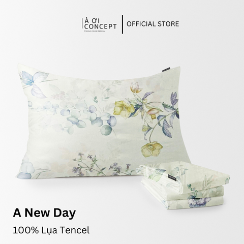  Vỏ gối ngủ nằm hoạ tiết | Lụa Tencel | 50cmx70cm | Túi lồng ruột | A New Day 