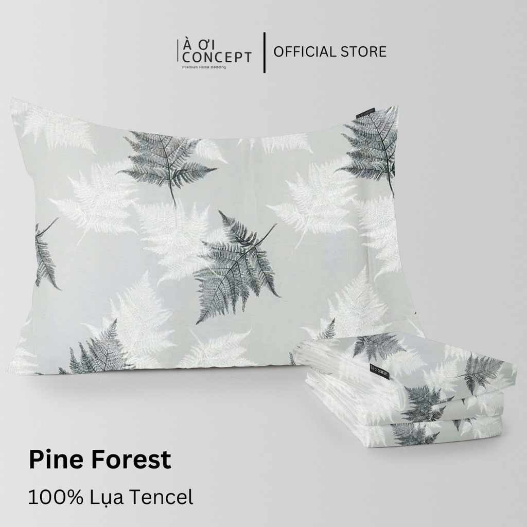 Vỏ gối nằm hoạ tiết | Lụa Tencel | 50x70cm | Túi lồng ruột | Pine Forest | Mềm mại, Thoáng khí | VGTC00022 | À Ơi Concept