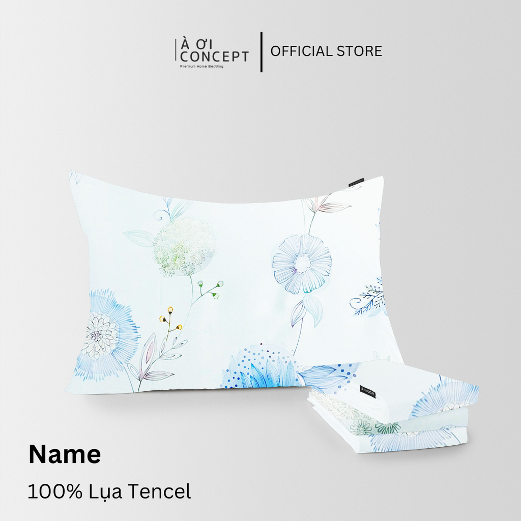 Vỏ gối nằm hoạ tiết | Lụa Tencel | 50x70cm | Túi lồng ruột | Rosie Forest M11 | Mềm mại, Thoáng khí | VGTC00033 | À Ơi Concept