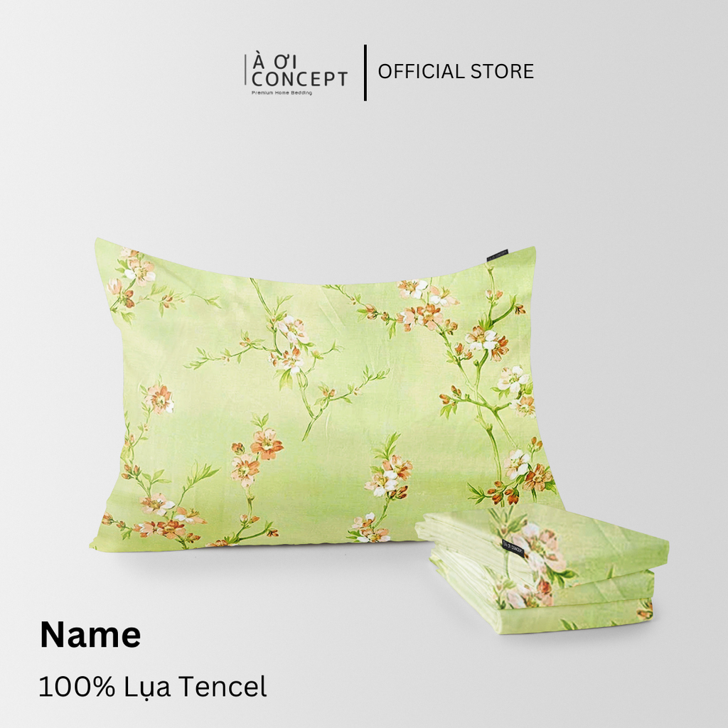 Vỏ gối nằm hoạ tiết | Lụa Tencel | 50x70cm | Túi lồng ruột | Rosie Forest M3 | Mềm mại, Thoáng khí | VGTC00025 | À Ơi Concept